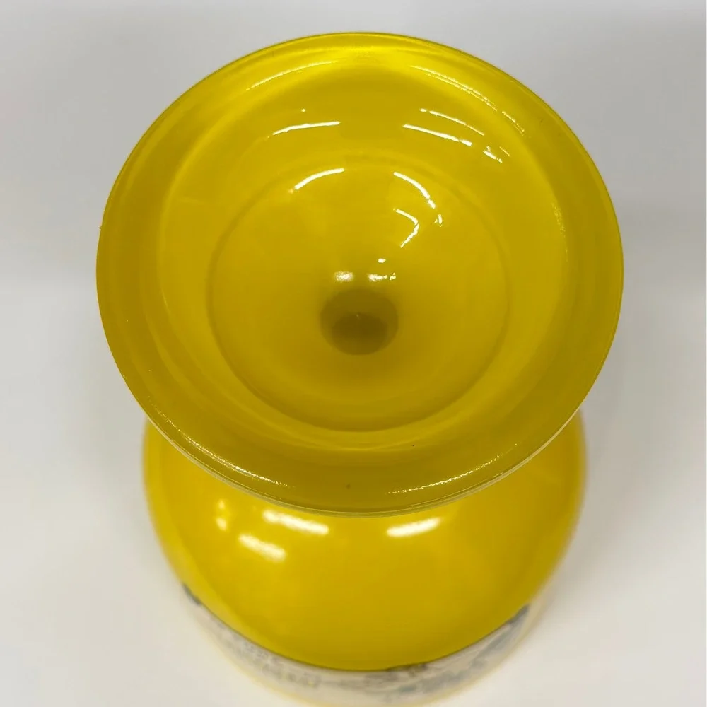Vtg Gemini Zodiac Sign of the Twins Glass Goblet Yellow Chalice Astrology Retro